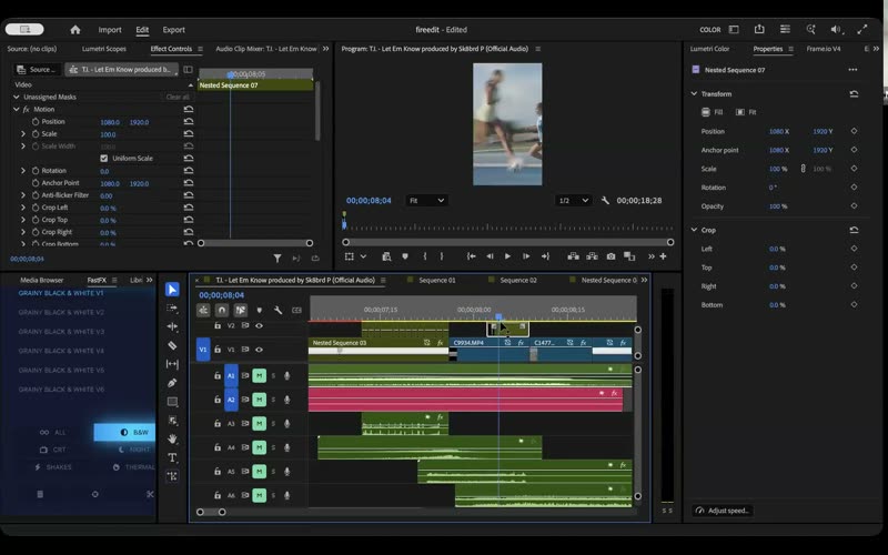 Premiere Pro timeline from call 2